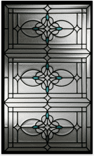 Docorative stain glass in beautiful ornate pattern